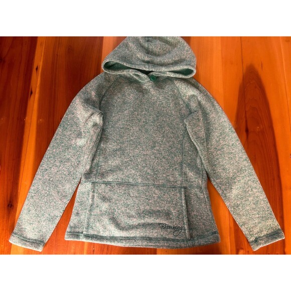 Browning Women’s Pullover Hoodie Green Teal Size Medium/M Front Pocket - Picture 8 of 8
